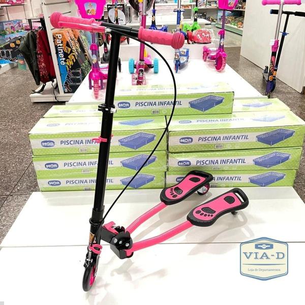 Imagem de Patinete Infantil Ski Trinete Frog Rosa Articulado 3 Rodas 60kg