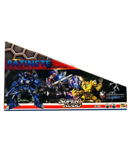 Imagem de Patinete infantil Transformers Cesto 3 Rodas com Som e Luz - Toy King