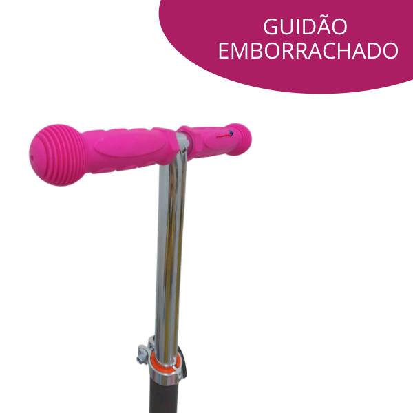 Imagem de Patinete Infantil Tres Rodas Reforçado Importway Com Led Nas Rodas Rosa Bw011