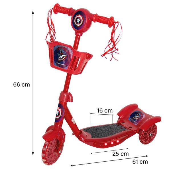 Imagem de Patinete Menino Capitão América Scooter Radical Som Toys 2U