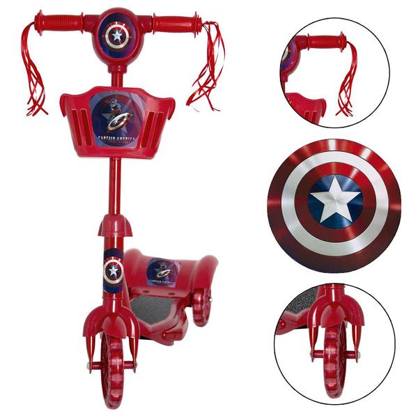 Imagem de Patinete Menino Capitão América Scooter Radical Som Toys 2U