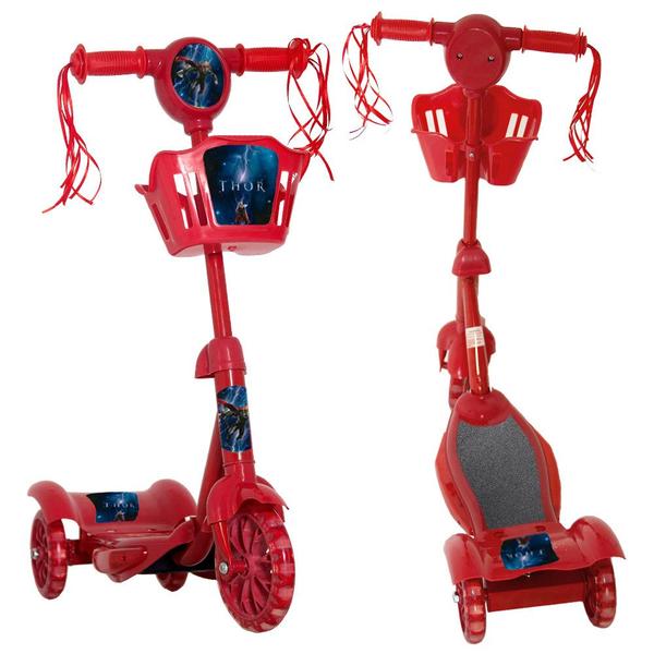 Imagem de Patinete Menino Thor Regulável Cesta Vermelho Toys 2U