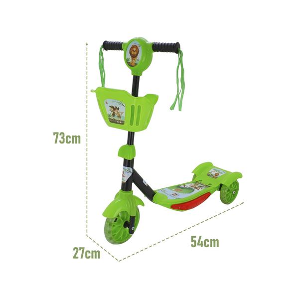 Imagem de Patinete Musical Com Luzes Led E Cestinha Verde Floresta - Zippy