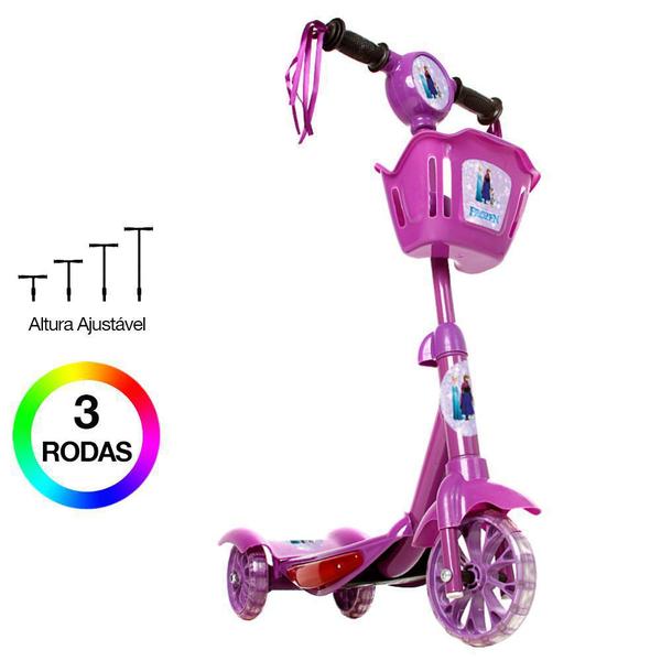 Imagem de Patinete Para Crianças Frozen Scooter 3 Rodas Brinquedo