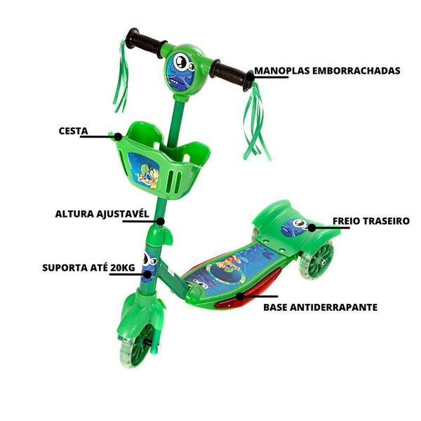 Imagem de Patinete Para Crianças Scooter 3 Rodas Brinquedo Infantil