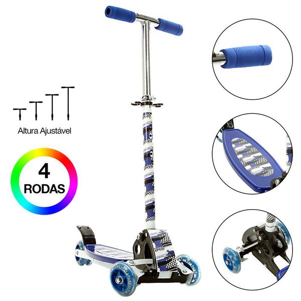 Imagem de Patinete para Meninos de Alumínio com 4 Rodas Azul BBR Toys