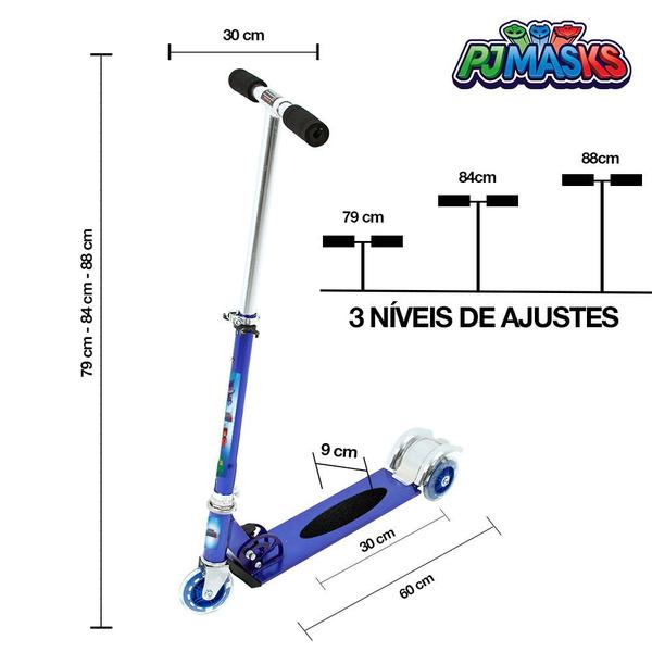 Imagem de Patinete Patrulha Canina 3 Rodas Ajuste de Altura Azul