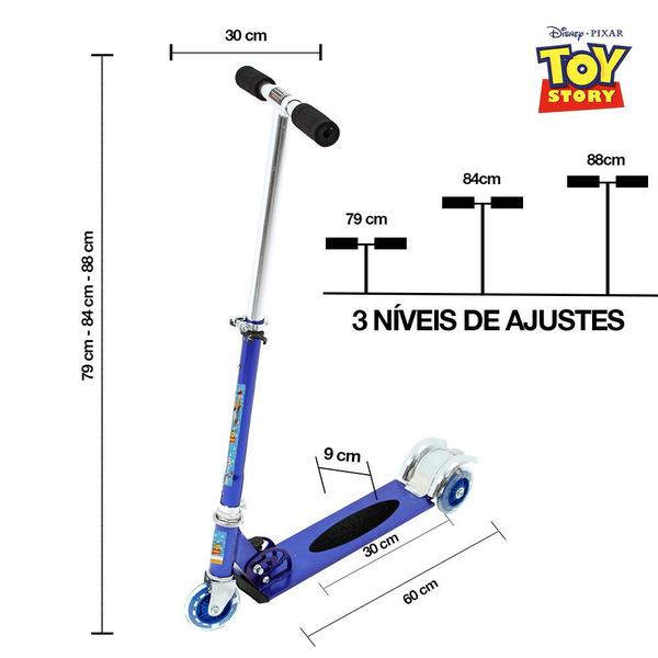 Imagem de Patinete Pixar Toy Story Infantil Meninos de Três Rodas Azul