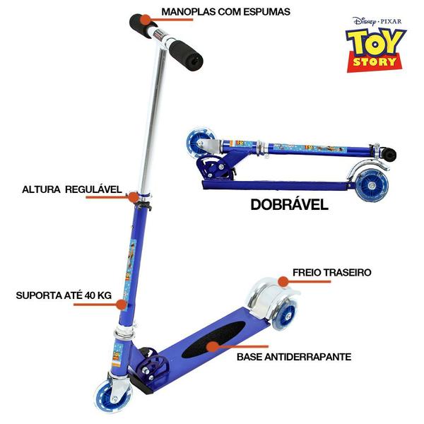 Imagem de Patinete Pixar Toy Story Infantil Meninos de Três Rodas Azul