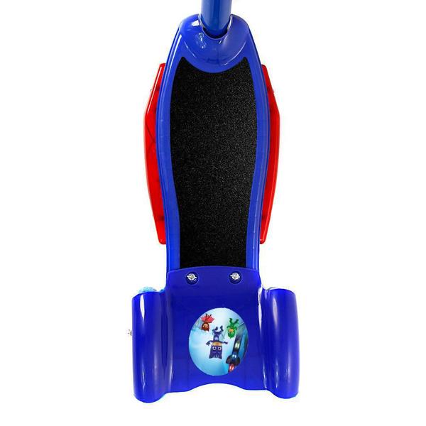 Imagem de Patinete PJ Mask Para Crianças Scooter 3 Rodas Brinquedo Infantil De Led E Som Menino Azul Modelo Com Cestinha Art Brink