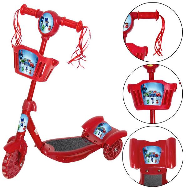 Imagem de Patinete Scooter Infantil Masculino PJ Masks Som Led Toys 2U