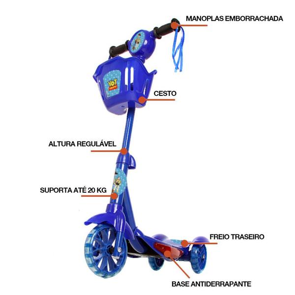 Imagem de Patinete Toy Story Para Crianças Scooter 3 Rodas Brinquedo