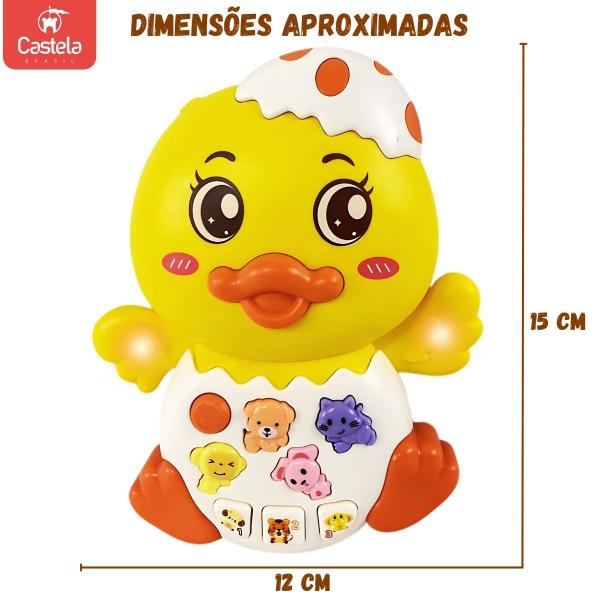 Imagem de Patinho Bebe Brinquedo Interativo Infantil Musical com Som e Luz Castela