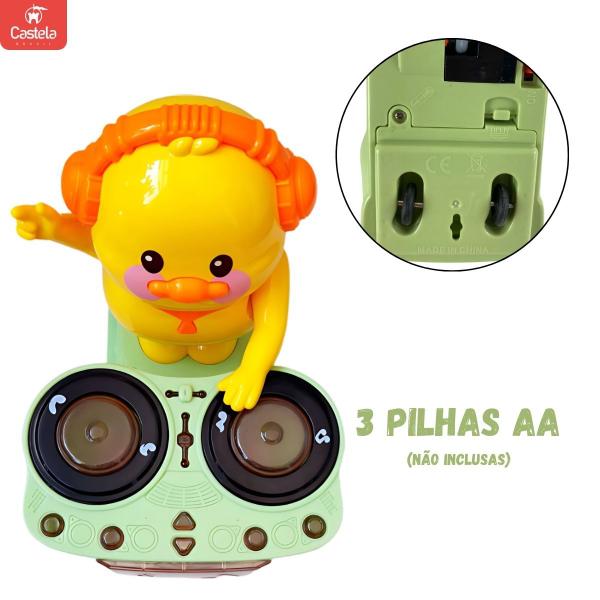 Imagem de Patinho DJ Bate e Volta Divertido Som e Luzes Verde Brinquedo Infantil Castela