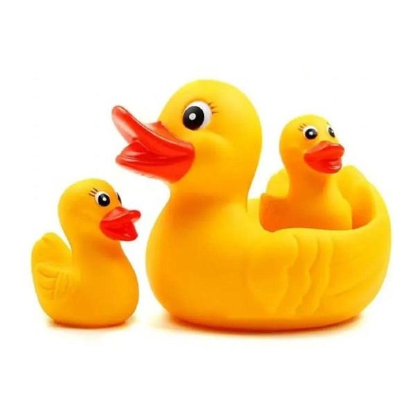 Imagem de Patinhos De Banho E Banheira Pata E 2 Patos Bebê Saboneteira - Pais e filhos