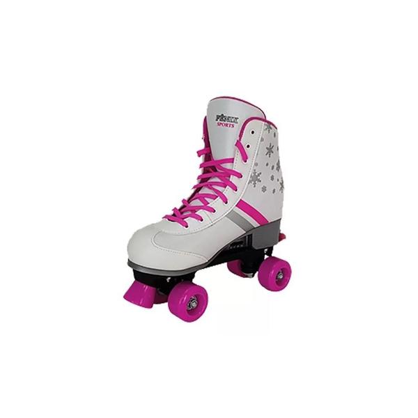 Imagem de Patins 4 Rodas Clássico Ajustável Rollerskate 39-42 Rosa