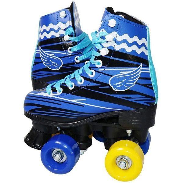 Imagem de Patins 4 Rodas Clássico Azul 36/37 c/ Kit de Proteção BW021AZ  