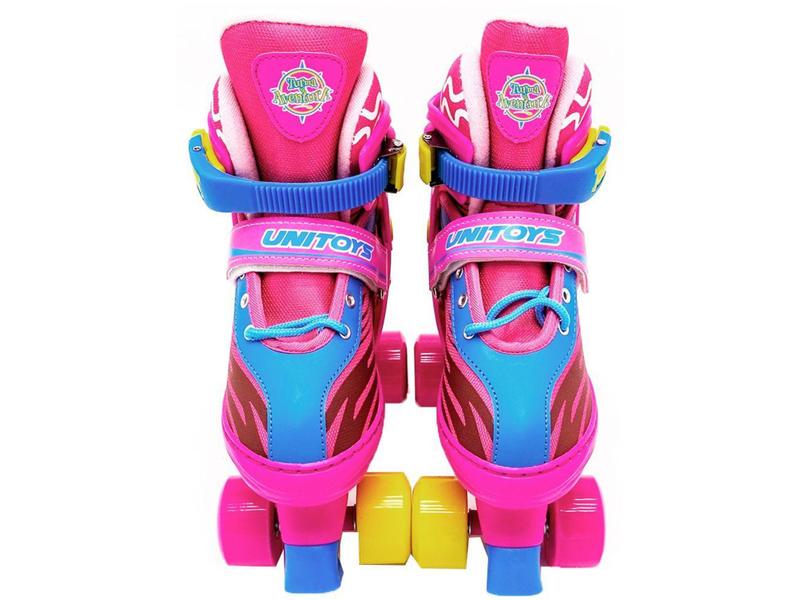 Imagem de Patins 4 Rodas Infantil Unitoys Quad Rosa - com Acessórios