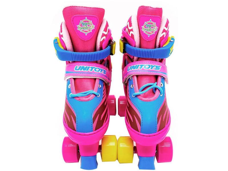 Imagem de Patins 4 Rodas Infantil Unitoys Quad Rosa - com Acessórios