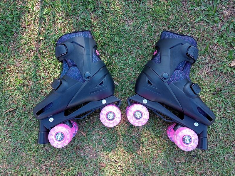 Imagem de Patins 4 Rodas Led Infantil Roller Feminino Rosa num 34 Ao 37