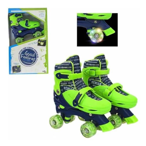 Imagem de Patins 4 Rodas Paralelas Com Luz 31 Ao 34 Unik