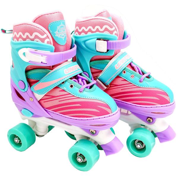 Imagem de Patins 4 Rodas Quad Infantil Ajustável Kit Proteção Violeta