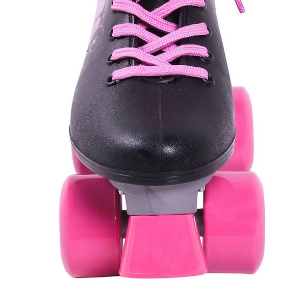 Imagem de Patins 4 rodas quad love unicórnio preto e rosa menina 37