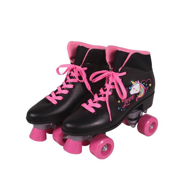 Imagem de Patins 4 rodas quad love unicórnio preto e rosa menina 38