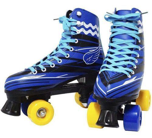 Imagem de Patins 4 Rodas Roller Classico Azul 32/33  BW020AZ Importway