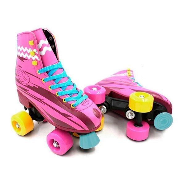 Imagem de Patins 4 Rodas Roller Classico Rosa C/ Kit 30/31 Importway BW021R