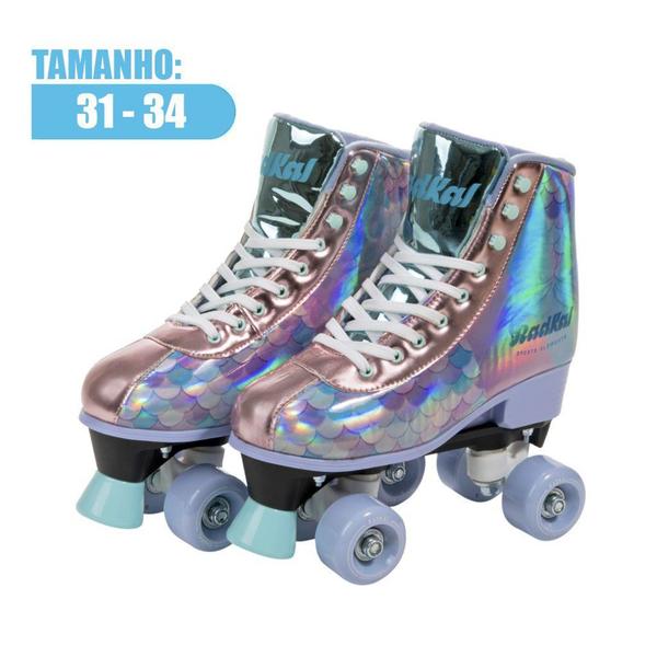 Imagem de Patins 4 Rodas Roller Sereia Ajustável 31-34 RL-13 - Fênix - Fenix Brinquedos