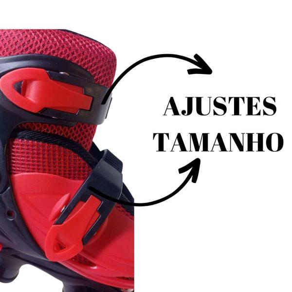 Imagem de Patins 4 Rodas Vermelho Com Kit De Proteção Elite Tm:28/31