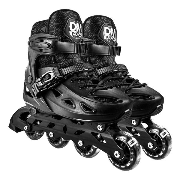 Patins Ajustável 4 Rodas Roller Inline Tamanho Ajustável 30-41 Até 80 Kg - Dm Toys - Unito... Patins Ajustável 4 Rodas Roller Inline Tamanho Ajustável 30-41 Até 80 Kg - Dm Toys - Unito...