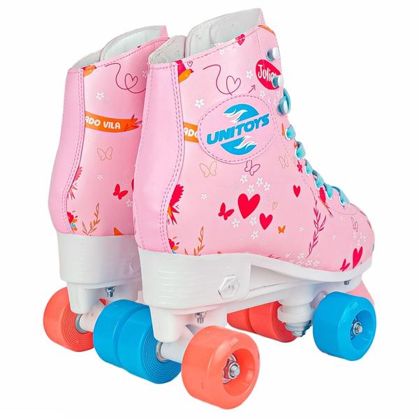 Imagem de Patins Ajustável A Infancia De Romeu E Julieta Roller Infantil Rosa Meninas 2551 - Unitoys