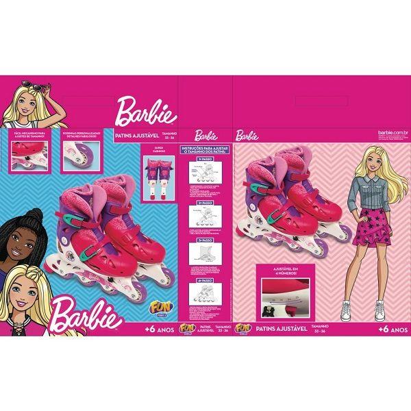 Imagem de Patins Ajustavel Barbie 33 a 36 FUN