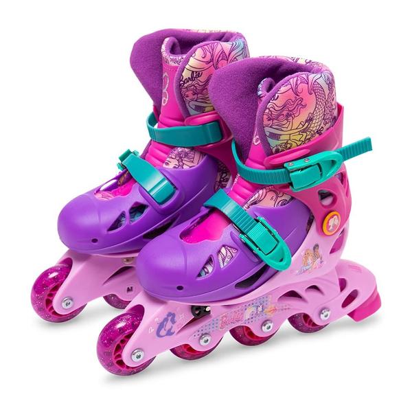 Imagem de Patins Ajustável Barbie Dreamtopia - Tamanho 29 a 32 - 3 Rodas - Roxo - Fun