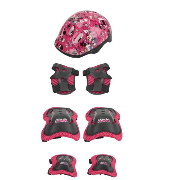 Imagem de Patins BBR Toys Disney Minnie Mouse Inline Triline Kit de Proteção Infantil 32/35