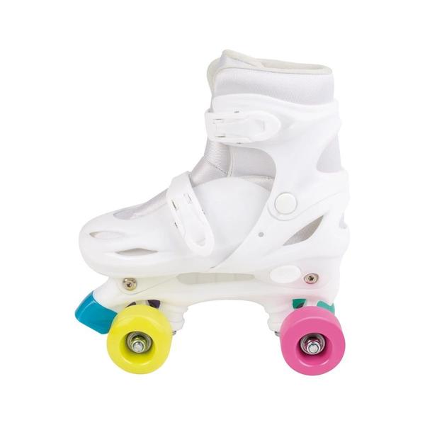 Imagem de Patins Branco Modelo Colors Regulavel do 34 Ao 37 com Rodas Coloridas  Mor 