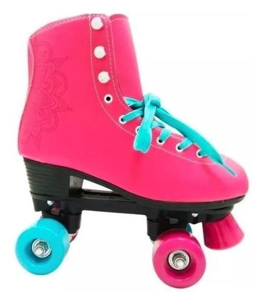 Imagem de Patins Clássico 4 Rodas Rosa Fun 37/38