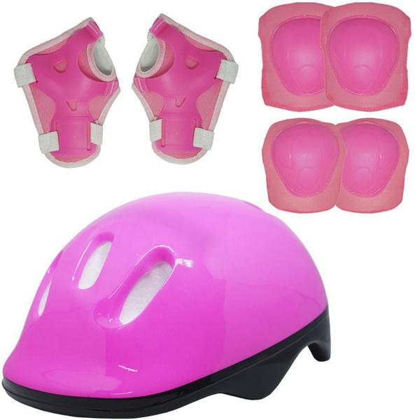 Imagem de Patins Clássico Quad 4 Rodas Roller + Acessórios Feminino Rosa Importway BW-017-R