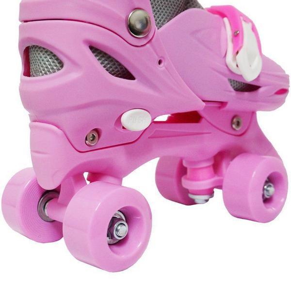 Imagem de Patins Clássico Quad 4 Rodas Roller de Rua Feminino Rosa Tamanho 37 38 39 40 Importway BW-016-R