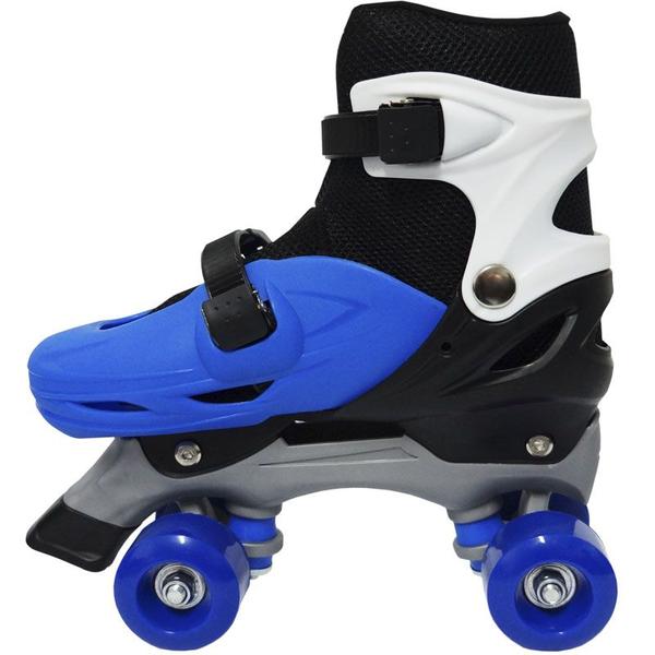 Imagem de Patins Clássico Quad 4 Rodas Roller de Rua Masculino Azul Tamanho 29 30 31 32 Importway BW-016-AZ