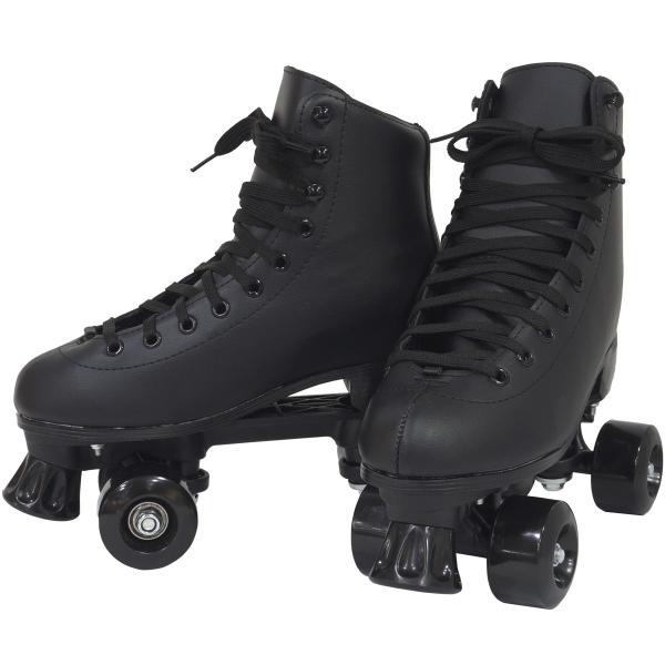 Imagem de Patins Clássico Tradicional Quad 4 Rodas Roller de Rua Infantil Preto Importway BW-020-PT