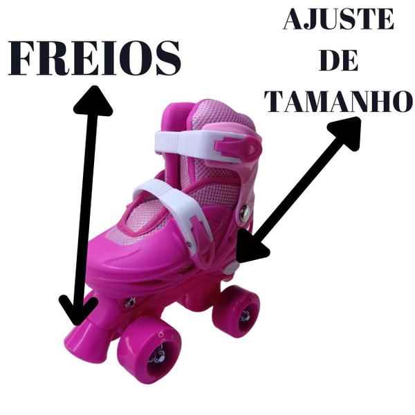 Imagem de Patins De 4 Rodas Rosa Elite Tamanho:28/31