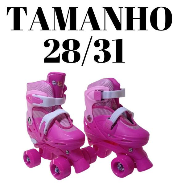 Imagem de Patins De 4 Rodas Rosa Elite Tamanho:28/31