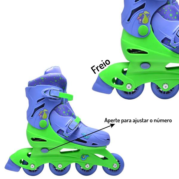 Imagem de Patins Dragão 2 Em 1 Inline Quadriline Regulavel Infantil M