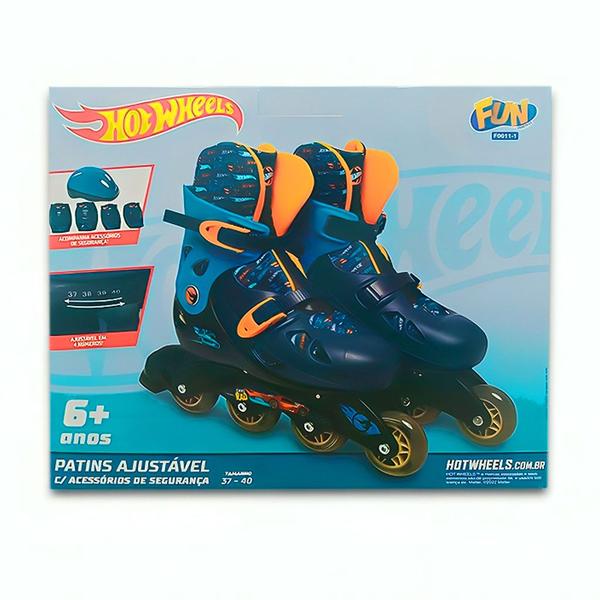 Imagem de Patins Hot Wheels C/ Acessórios G2 Tamanho 37-40 F0011-1 Fun