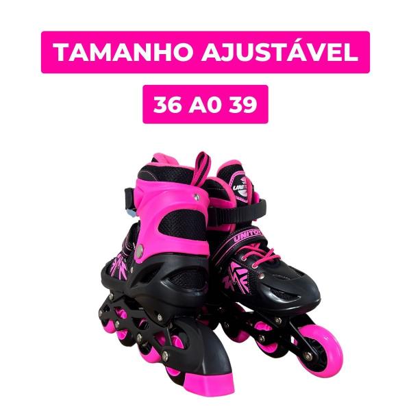 Imagem de Patins Infantil 4 Rodas Inline Varios Tamanhos e Cores