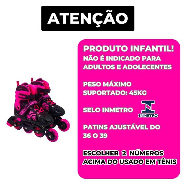 Imagem de Patins Infantil 4 Rodas Inline Varios Tamanhos e Cores