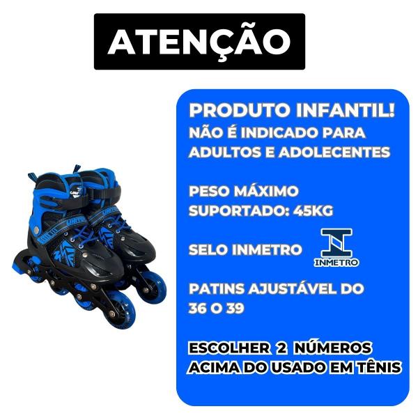 Imagem de Patins Infantil 4 Rodas Inline Varios Tamanhos e Cores